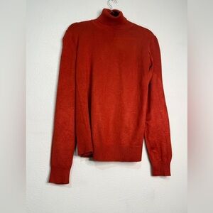 Joseph A. Pumpkin Orange Turtleneck Sweater. Sz M.